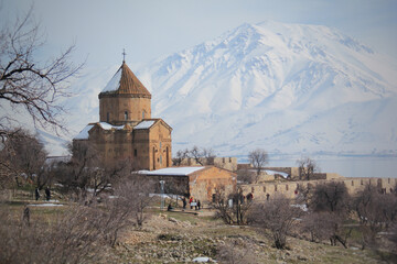 The beautiful view of Akdamar Church (the Church of the Holy Cross) is located on Akdamar Island in Lake Van