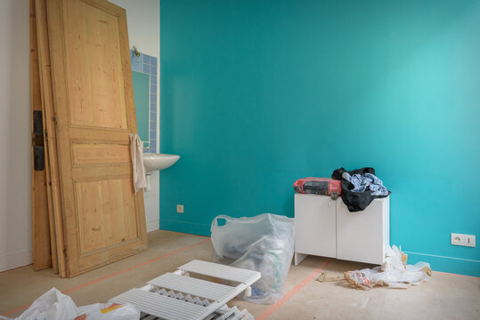 Renovation on progress in an old individual house in France