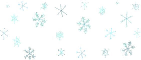 雪の結晶の水彩イラスト