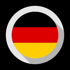 round icon with germany flag, isolated on black background