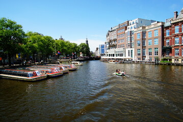 Europe, beautiful cityscape of Amsterdam
