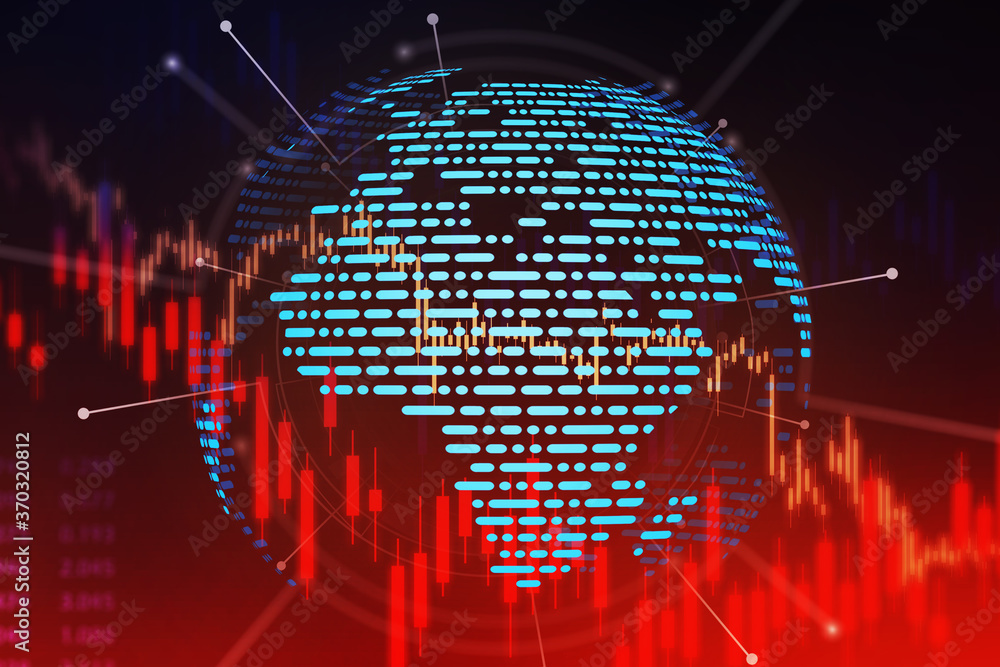 Poster immersive planet interface and red graphs