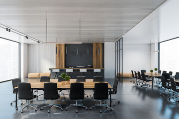 Grey meeting room interior design