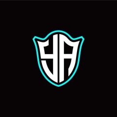 Y A initials monogram logo shield designs modern