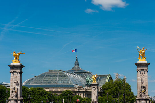 Alexander III bridge and the Grand Palais, Paris, France