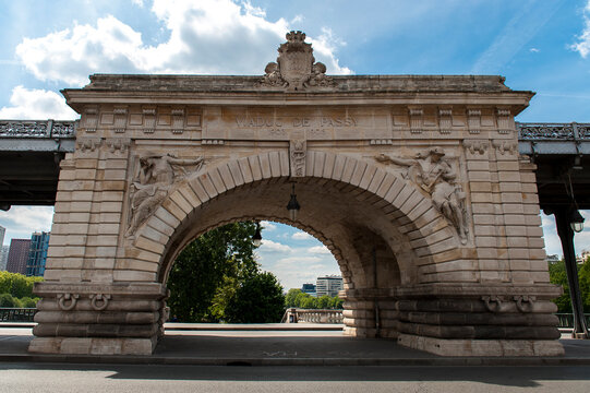 Passy viaduct over river Seine changed its name to Bir Hakeim bridge in 1949, Paris, France