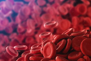 Red blood cells close up