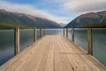 wooden pier on the lake