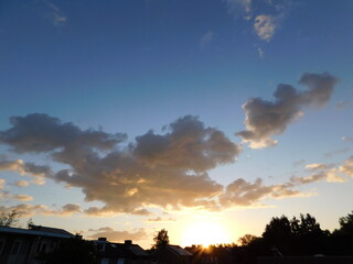 sunset in the city