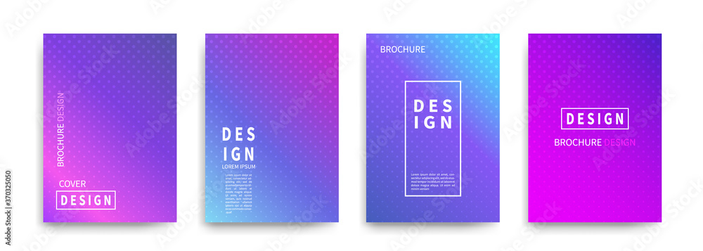 Poster minimal covers design vector. halftone dots colorful design