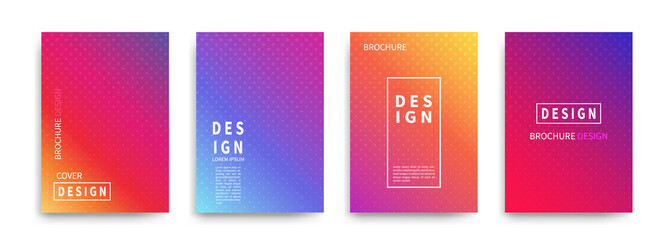 Minimal covers design vector. Halftone dots colorful design