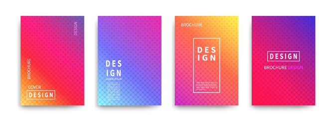 Minimal covers design vector. Halftone dots colorful design