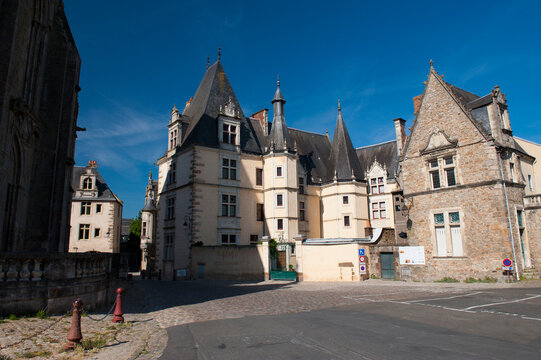 Impressive bishop house close to the cathedral, Le Mans, France