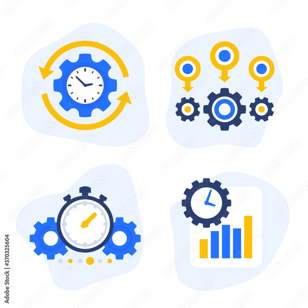 Poster efficiency and productivity vector icons