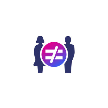 Gender Inequality Or Discrimination Vector Icon