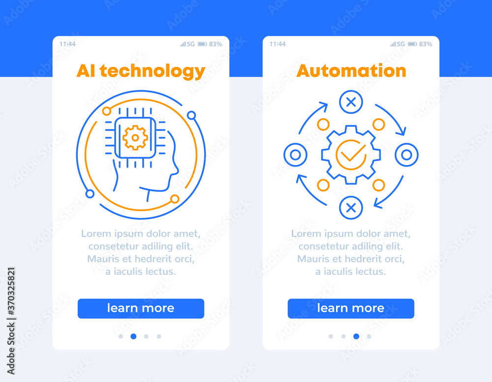 Poster ai technology and automation banners for web