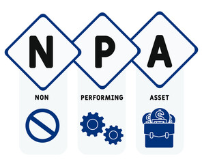 NPA  - non performing asset. acronym business concept. vector illustration concept with keywords and icons. lettering illustration with icons for web banner, flyer, landing page, presentation