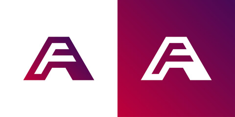 AF negative space letter logo black background