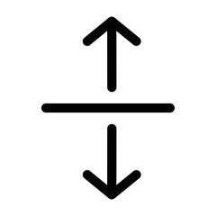 Horizontal split vector icon isolated on white background. Divide arrows sign.