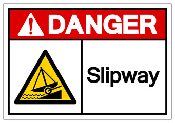 Danger Slipway Symbol, Vector  Illustration, Isolated On White Background Label. EPS10