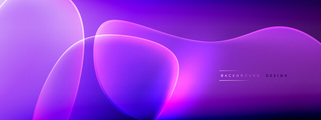 Vector abstract background - liquid bubble shapes on fluid gradient with shadows and light effects. Shiny design template for text