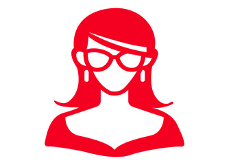 User Icon - Woman,Female Vector Flat Color People Person Profile Avatar  Symbol illustration