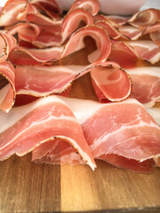 Thin slices of delicious South Tyrolean bacon.