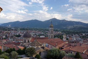 Venafro, Italy - August 7, 2020: panorama of the city of Venafro in the province of Isernia from...