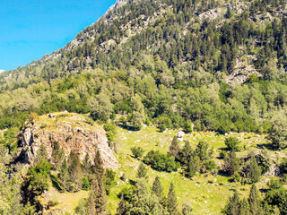 Fototapeta na wymiar Mountains in the Benasque valley in the Pyrenees