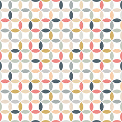 Circle seamless pattern design in color. Colorful vector geometric pattern circles for print, background, fabric.
