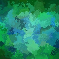 abstract stained pattern texture square background forest green sky blue color - modern painting art - watercolor splotch effect