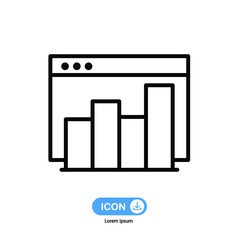 graph icon vector isolated on white background