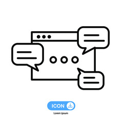 web chat icon vector isolated on white background