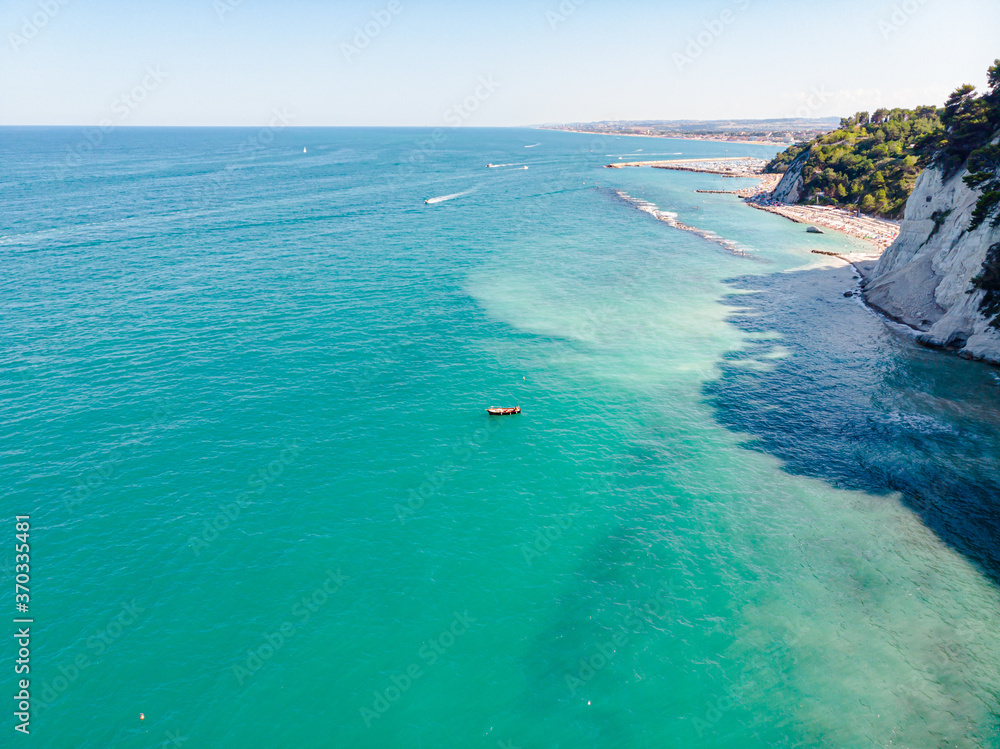 Wall mural aerial view of the coastal line in Italy