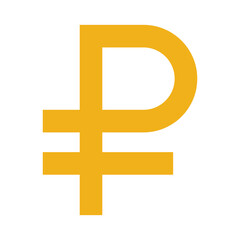 Obraz premium Banking & Finance, Ruble currency, Flat color icon.