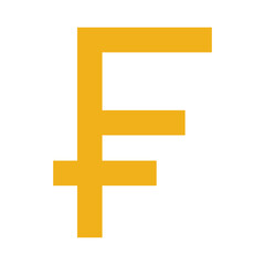 Fototapeta premium Banking & Finance, Franc currency, Flat color icon.