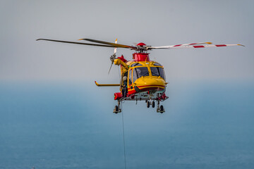 a rescue helicopter in action