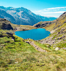 Naklejka na ściany i meble Lake of Cerler in the mountains of the Pyrenees
