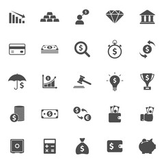 money and finance vector icons isolated on white background. finance icon set for web and ui design, mobile apps and print products