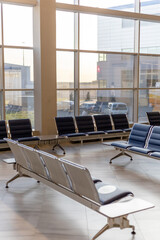 empty seats in the airport lounge