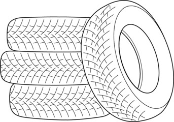 A pile of tires