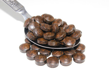 Corona medicine on white background