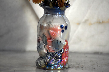 Beautiful picture of glass flower pot