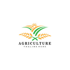 Fototapeta na wymiar agriculture logo illustration nature vector design