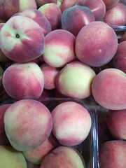 Sweet peaches in a summer close-up.