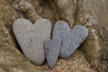 Group Of Heart Shaped Pebble