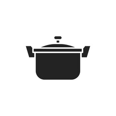Saucepan ginseng soup glyph black icon. Korean food. Sign for web page, mobile app, button, logo.