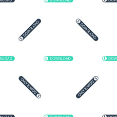 Green Download button with arrow icon isolated seamless pattern on white background. Upload button. Load symbol. Vector.