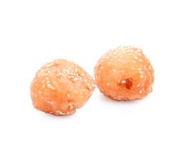 Golden fried dessert balls covered with sesame seed