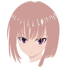 Vector anime characters. Anime girl  in japanese. Anime style, drawn vector illustration.